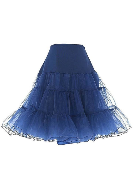 Multi Color Tulle Knee Length Wedding Petticoats | Bridelily - navy / S - wedding petticoats