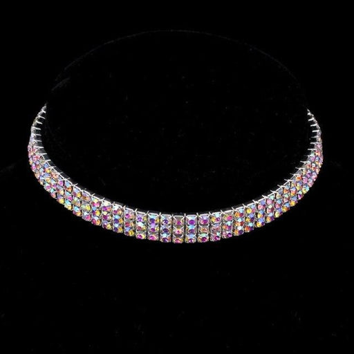 Multi-coloured Crystal 3 Row Bridal Necklaces | Bridelily - necklaces