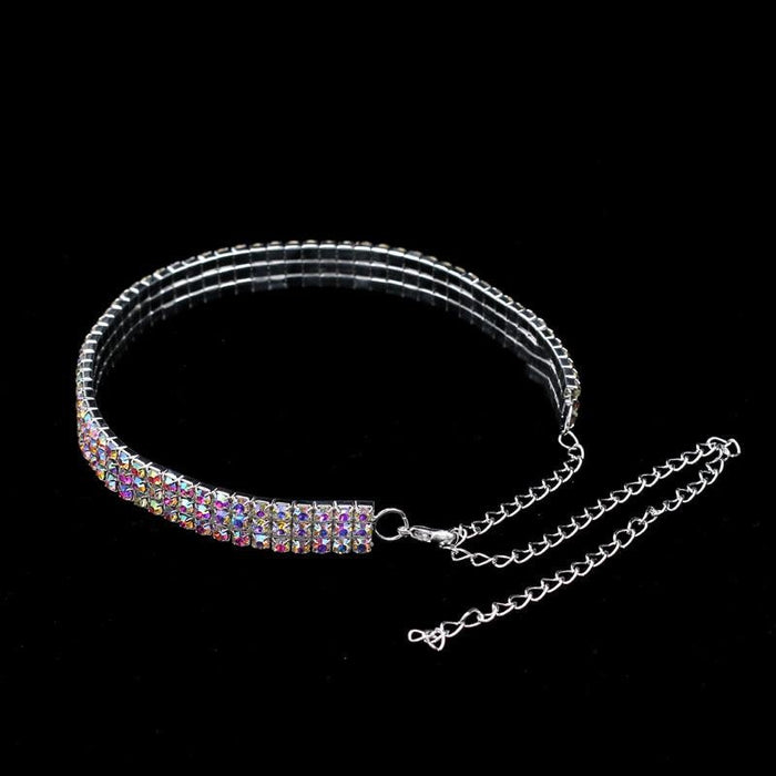Multi-coloured Crystal 3 Row Bridal Necklaces | Bridelily - necklaces