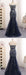 Navy Blue Tulle Sequins Strapless Long Mermaid Prom Dress - Prom Dresses