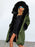 New Army Green Faux Fur-trimmed long-length Faux Fur Coats - Black / S - womens furs & leathers