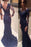 New Arrival Dark Navy Lace Mermaid Long Prom Dress - Prom Dresses