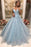 New Arrival Light Blue Lace Puffy Off Shoulder Prom Dresses Formal Evening Dress - Prom Dresses