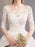 Cheap Wedding Dresses Eric White Jewel Neck Half-Sleeve Soft Tulle Lace Up Floor Length Bride Dresses