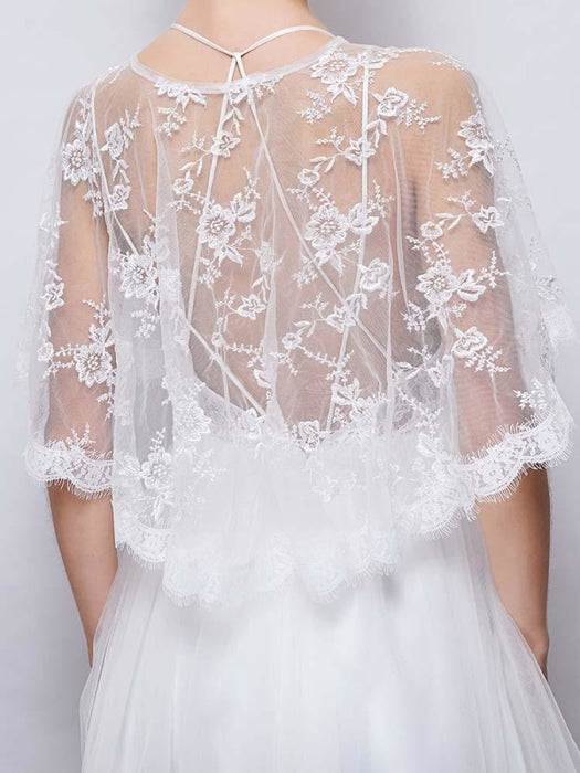 New Embroidered Lace Summer Cape Wedding Wraps | Bridelily - wedding wraps