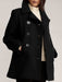 Faux Fur Coats For Women Black Trench Coats Front Button Long Sleeves Winter Coat