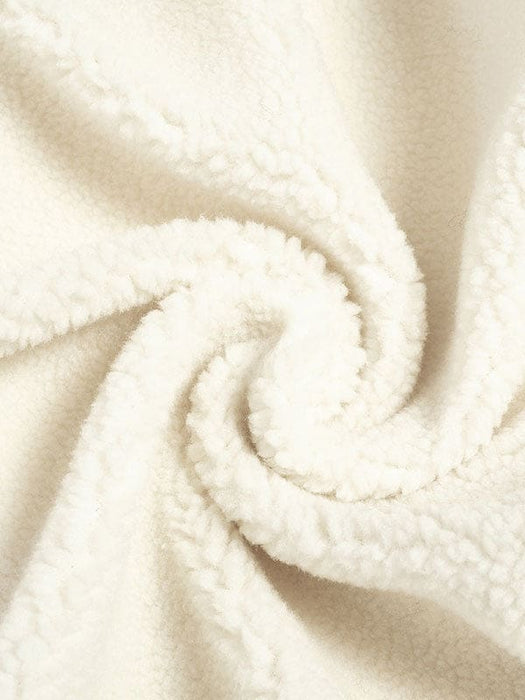 Faux Fur Coats For Women Ecru White Sleeveless Polyester Oversized Overcoat