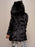 Faux Fur Coats For Women Leopard Hooded Long Sleeves Stretch Front Button Winter Coat