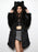 Faux Fur Coats For Women Leopard Hooded Long Sleeves Stretch Front Button Winter Coat