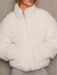 Faux Fur Coats For Women Long Sleeves High Collar Casual Stretch White Winter Short Coat