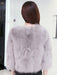 Faux Fur Coats For Women Long Sleeves Jewel Neck Hunter Green Casual Women Short Coat