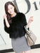 Faux Fur Coats For Women Long Sleeves Jewel Neck Hunter Green Casual Women Short Coat