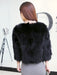 Faux Fur Coats For Women Long Sleeves Jewel Neck Hunter Green Casual Women Short Coat