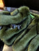 Faux Fur Coats For Women Long Sleeves Jewel Neck Hunter Green Casual Women Short Coat