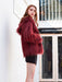 Faux Fur Coats For Women Purple Long Sleeves Hooded Stretch Oversized Winter Coat