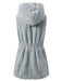 Faux Fur Coats For Women Sleeveless Casual Oversized Hooded Light Gray Winter Coat
