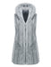 Faux Fur Coats For Women Sleeveless Casual Oversized Hooded Light Gray Winter Coat