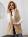 Faux Fur Coats For Women Sleeveless Casual Oversized Hooded Light Gray Winter Coat