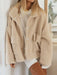 Faux Fur Coats Long Sleeves High Collar Light Apricot Casual Oversized Winter Coat