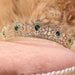 New Flaw Green Rhinestone Golden Tiaras | Bridelily - tiaras