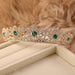 New Flaw Green Rhinestone Golden Tiaras | Bridelily - tiaras