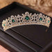 New Flaw Green Rhinestone Golden Tiaras | Bridelily - tiaras
