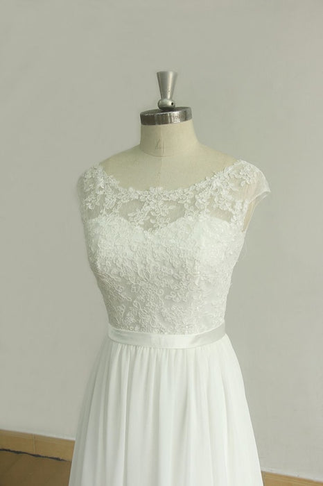 New Lace O-Neck Lace Tulle Boho Wedding Dresses - wedding dresses