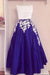 New Off the Shoulder Two Piece Prom Dress Floor Length Blue Formal Dresses - Prom Dresses