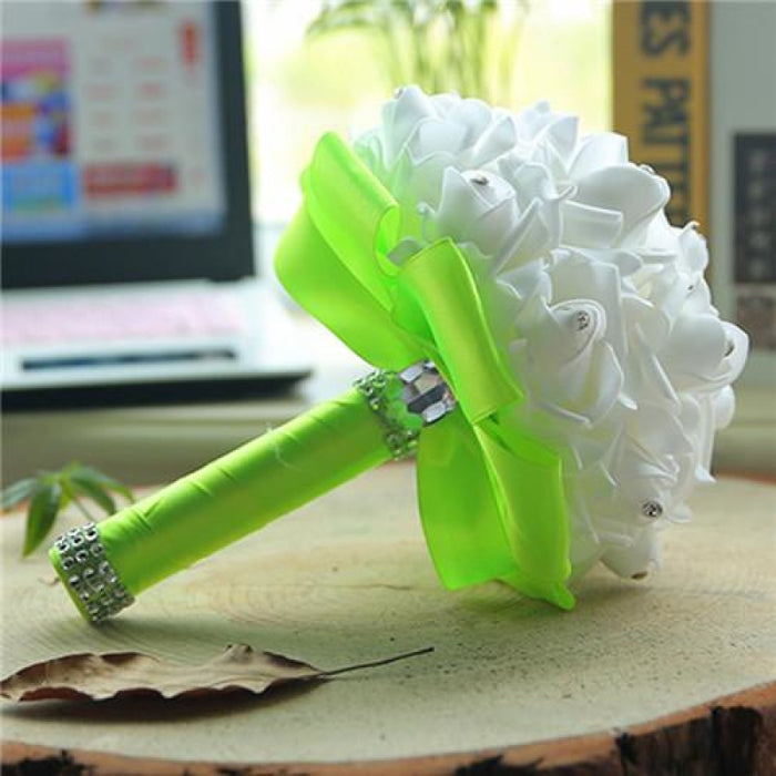 New Perals Wedding Bouquet with Ribbons - light green - wedding flowers