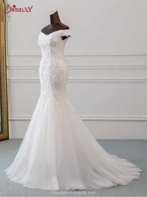 New Style Flower Lace Mermaid Ruffles Wedding Dresses - wedding dresses