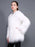 White Faux Fur Coats Long Sleeves Casual Oversized Jewel Neck Short Winter Coat