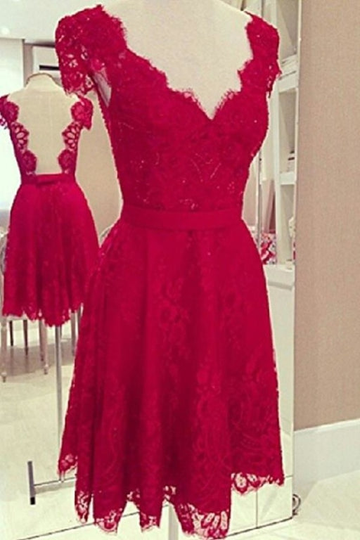 Newest Short/Mini Lace Prom Homecoming Dress - Prom Dresses