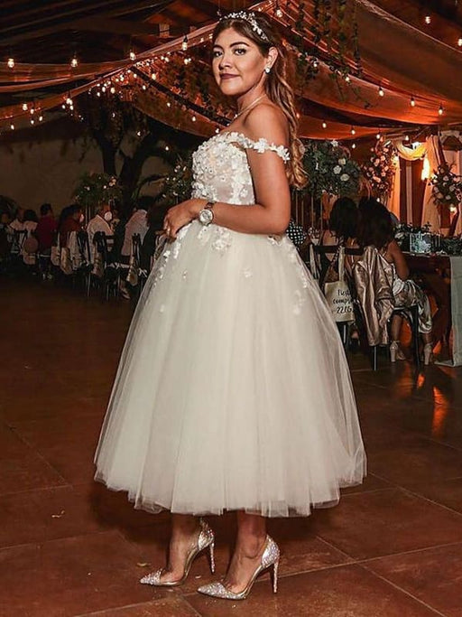 Off Shoulder Beaded White Lace Tulle Prom Dresses, Short White Lace Ho Bridelily Off Shoulder Beaded White Lace Tulle Prom Dresses, Short White Lace Ho Bridelily