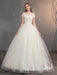 Off-the-Shoulder Lace Applique Ball Gown Wedding Dresses - White / Floor Length - wedding dresses