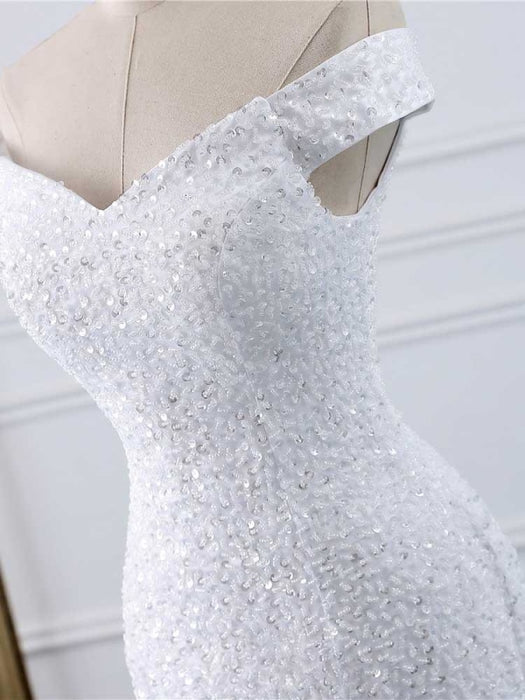Off-the-Shoulder Mermaid Wedding Dress - wedding dresses
