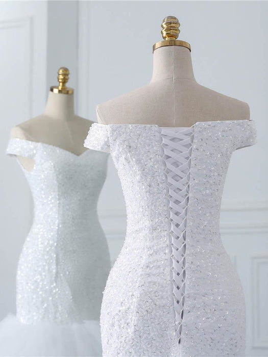 Off-the-Shoulder Mermaid Wedding Dress - wedding dresses