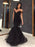 Off-The-Shoulder Sweep/Brush Train With Ruffles Tulle Dresses - Prom Dresses