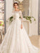 Off-the-Shoulder Tulle Ruffles Wedding Dresses - Ivory / Floor Length - wedding dresses