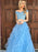 Off-The-Shoulder Tulle With Applique Floor-Length Two Piece Dresses - Prom Dresses
