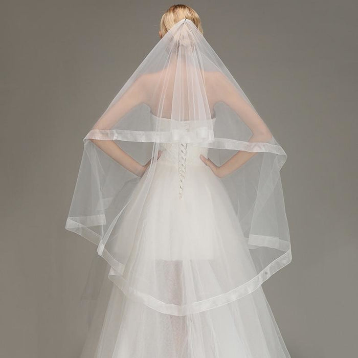 One Layer Soft Tulle without Comb Wedding Veils | Bridelily - wedding veils