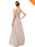 One Shoulder Floral Floor-Length A-Line Evening Dresses - evening dresses