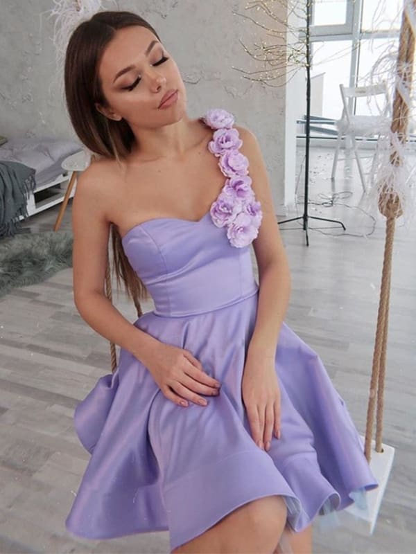 short purple evening dress Short purple dress for women. Off shoulder cocktail dress – Nuichan