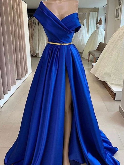 One Shoulder Long Royal Blue Prom Royal Blue Long Formal Evening - Dress