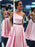 One Shoulder Pink Satin Long Prom Dresses with Belt, Pink Satin Long Formal Evening Dresses