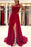 One Shoulder Red Prom Dress Sleeveless Evening Maxi Dress with Front Slit - Prom Dresses