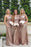One shoulder Rose Gold Column Sequined Bridesmaid Dress - Bridesmaid Dresses