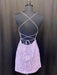 Open Back Purple Lace Short Prom Dresses, Backless Purple Homecoming Dresses, Purple Lace Formal Evening Dresses 