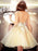 Organza Scoop Sleeveless A-line Short/Mini With Applique Dresses - Prom Dresses