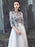Ormal Dinner Dress 2021 Flower Lace Applique Half Sleeve Floor Length Social Evening Party Dresses