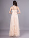 Peach Strapless Prom Dress A Line Flower Tulle Floor Length Homecoming Dress